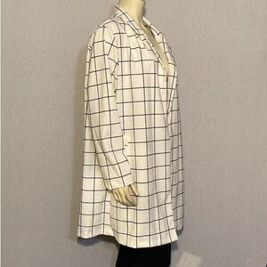 Malloday plaided long blazer, size 1X